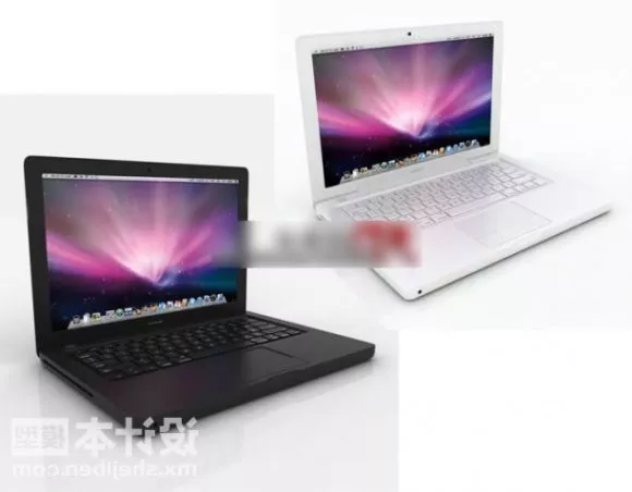 Macbook White And Black 3d model Macbook White And Black 3d model