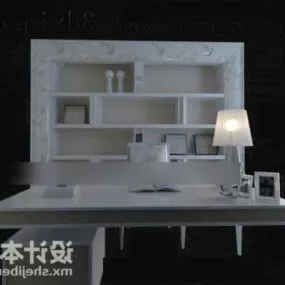 Modern Work Desk With Cabinet 3d model