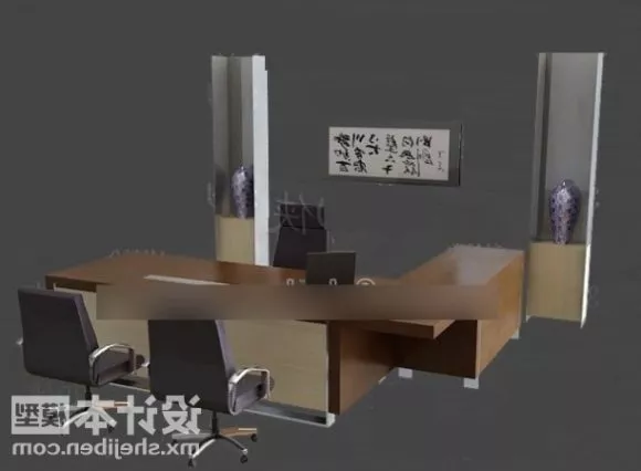 Office Furniture With Desk Chair 3d model Office Furniture With Desk Chair 3d model