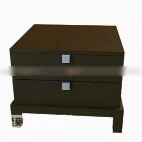Antique Wood Bedside Table 3d model