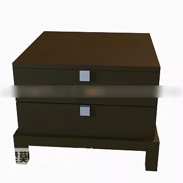 Antique Wood Bedside Table 3d model Antique Wood Bedside Table 3d model