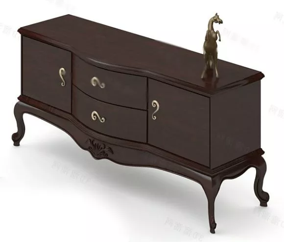 Smart Tv With Cabinet Stand 3d model