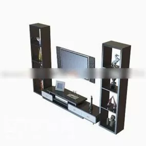Tv Cabinet With Book Shelves 3d model