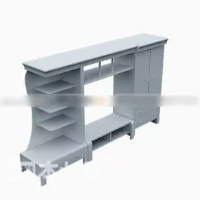 White Style Tv Cabinet 3d model