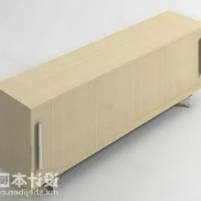 Modern Yellow Wood Tv Cabinet 3d model