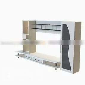 Tv Cabinet Full Set 3d model