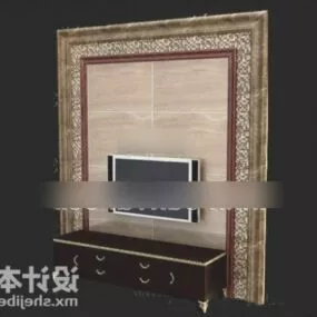 Classic Brown Tv Cabinet 3d model
