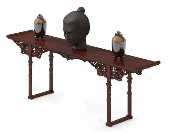 Egyptian Vase On Table 3d model
