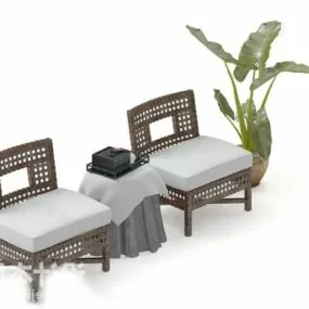 County Table And Chair Set 3d model