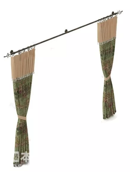 Fabric Curtain Set 3d model