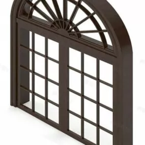 Round Head Door Window 3d model