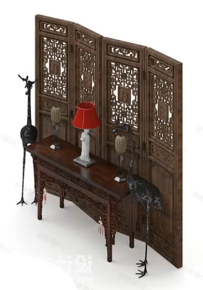 Chinese Traditional Screen Partition 3d model Chinese Traditional Screen Partition 3d model