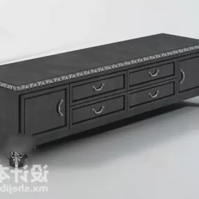 Wood Carved Tv Cabinet 3d model