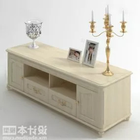 European Wooden Tv Cabinet 3d model