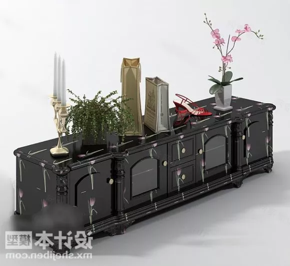 Marble Tv Cabinet European Style 3d model Marble Tv Cabinet European Style 3d model