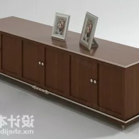 Red Wood Tv Cabinet 3d model