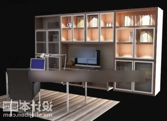 Tv Cabinet With Bookcase Background 3d model Tv Cabinet With Bookcase Background 3d model