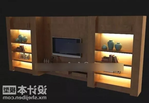 Tv Cabinet With Lighting Decorative 3d model Tv Cabinet With Lighting Decorative 3d model