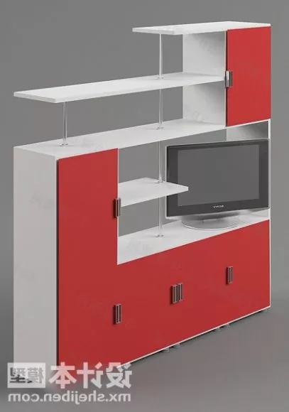 Red Tv Cabinet 3d model Red Tv Cabinet 3d model