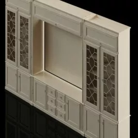 Tv Cabinet Wooden European Style 3d model