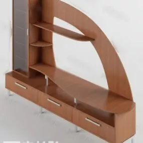 Tv Cabinet Curved Shelf 3d model