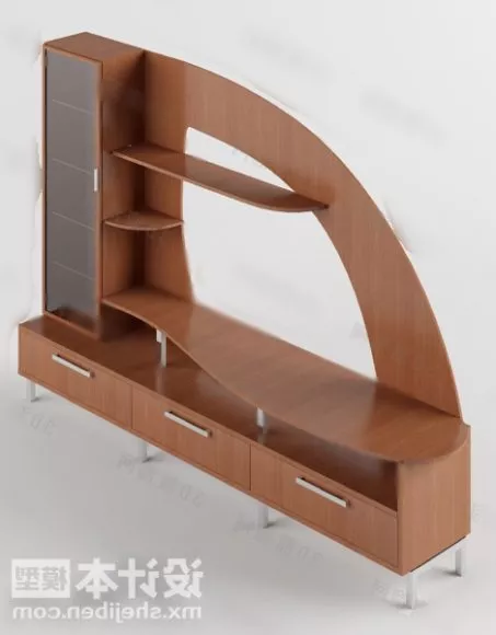 Bedroom Shelf With Set Of Bottles And Shoes 3d model
