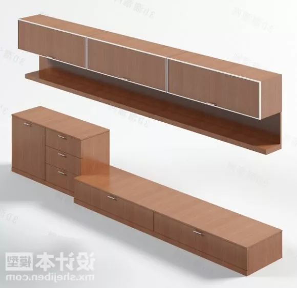 Tv Gadget On Table Shelf 3d model