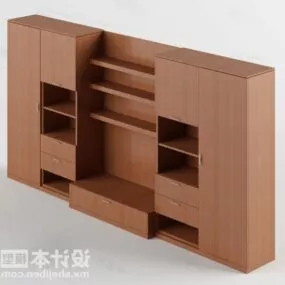 Wooden Wall Home Tv Cabinet 3d model