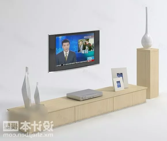 Tv Gadget On Table Shelf 3d model