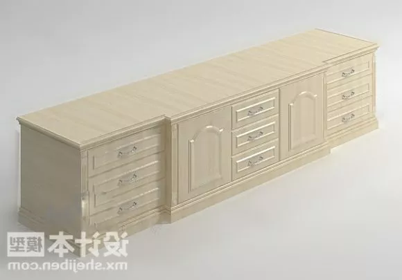 Vintage Tv Wood Case 3d model