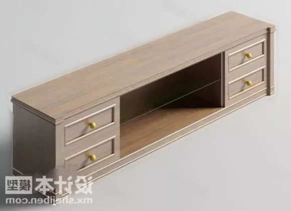 Silver Lcd Tv Flat Style With Stand 3d model