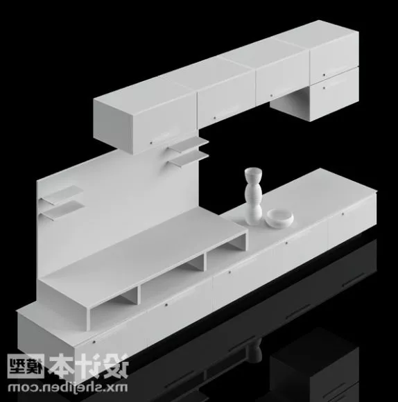 Simple Shelf Cabinet 3d model