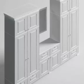 Antique White Tv Cabinet 3d model