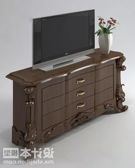 Wide Lcd Tv Black Painted 3d model
