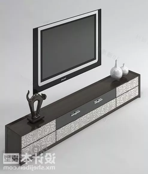 Vintage Tv Wood Case 3d model