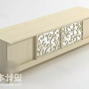 Tv Cabinet Mdf Carved 3d model