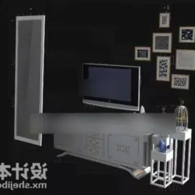 Living Room Tv Cabinet Full Set 3d model