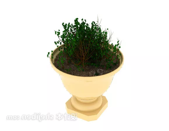 Decorative Stone Pot Plant 3d model Decorative Stone Pot Plant 3d model