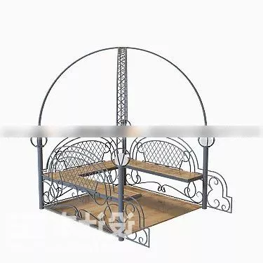 Garden Iron Bench 3d model Garden Iron Bench 3d model