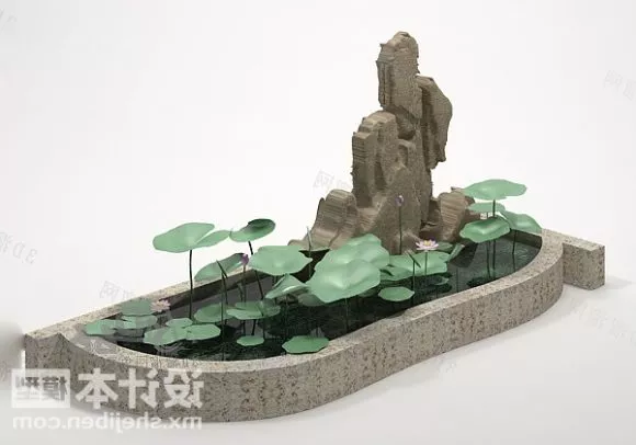 Garden Decorative Pond 3d model Garden Decorative Pond 3d model
