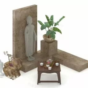Buddha Statue Garden Sculpture 3d model