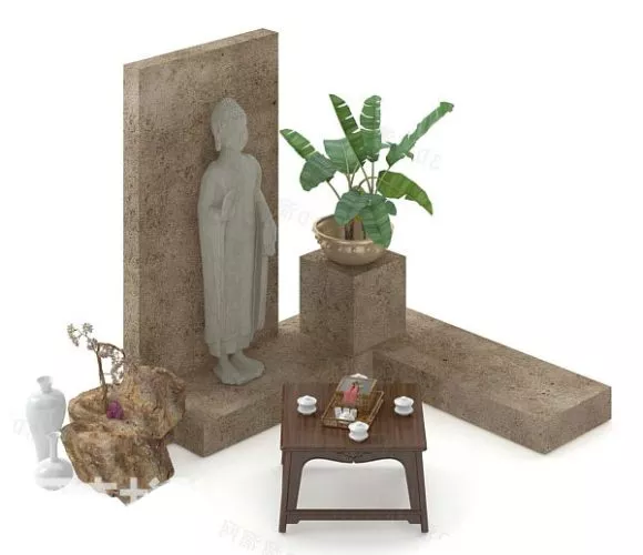 Buddha Statue Garden Sculpture 3d model Buddha Statue Garden Sculpture 3d model