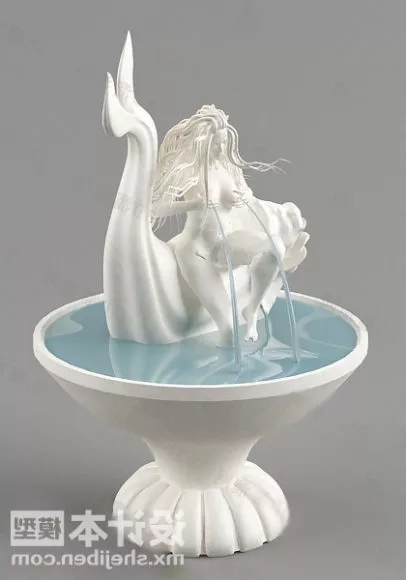 Fountain Mermaid Statue 3d model Fountain Mermaid Statue 3d model
