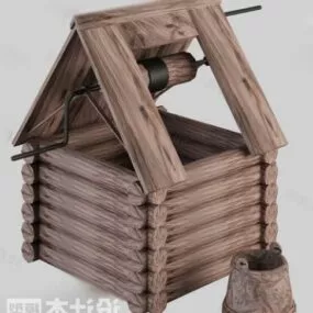 Wooden Well Landscape 3d model