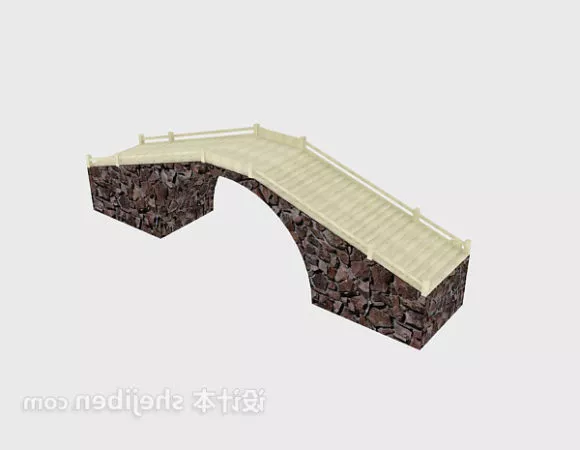 Rustic Stone Bridge 3d model