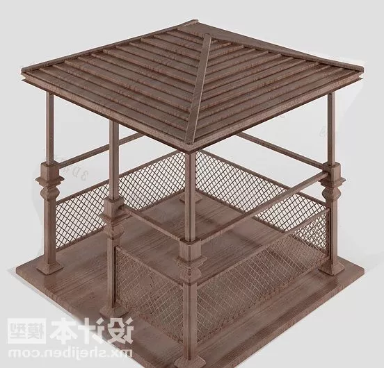 Small Wood Gazebo 3d model