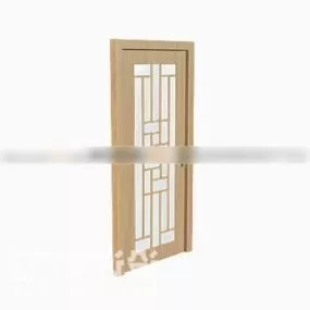 Home Door Yellow Wooden Frame 3d model
