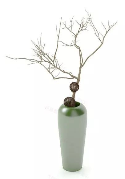 Potted Dry Branches 3d model Potted Dry Branches 3d model