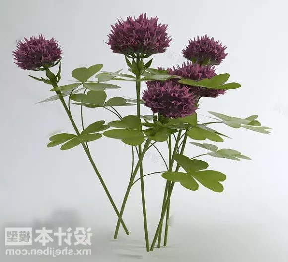 Decorative Flowers On Rectangular Vase 3d model