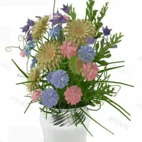 Flower Plant In Pot 3d model